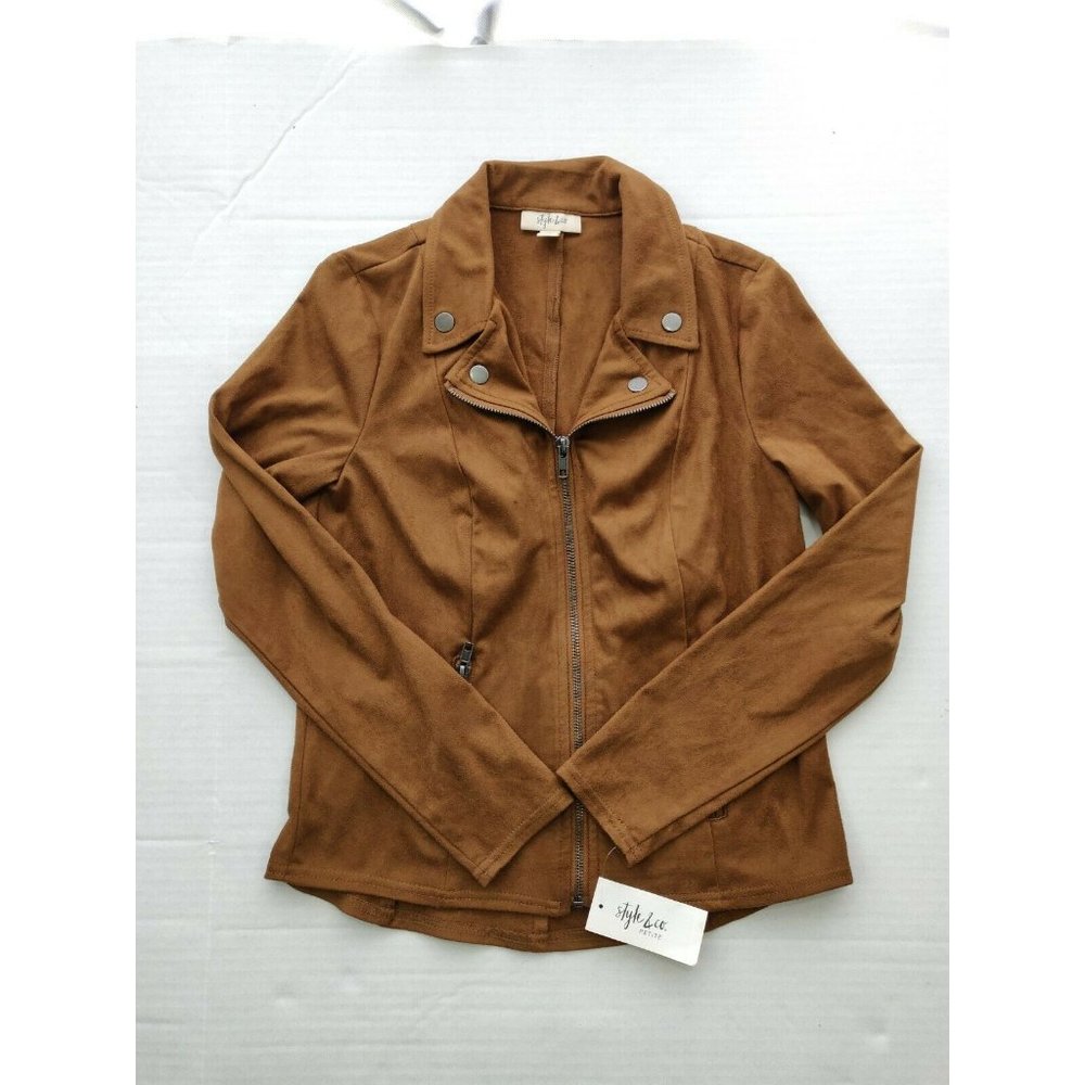Style & Co Womens Moto Jacket Petite Small PS - Picture 5 of 12
